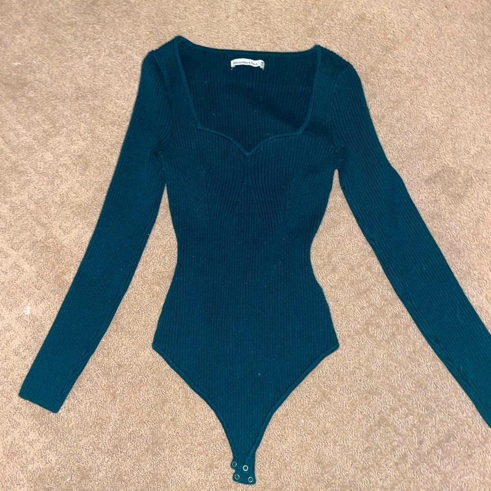 Abercrombie and Fitch long sleeve green bodysuit!